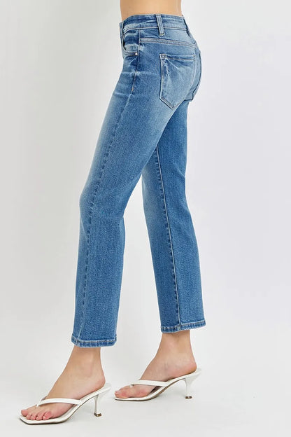 Hazel Blues® | RISEN Low Rise Crop Flare Jeans