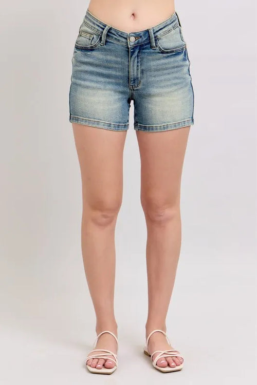 Hazel Blues® |  Judy Blue V-Front Vintage Wash Shorts