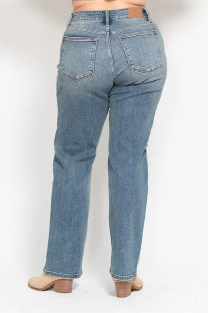 Hazel Blues® | Judy Blue High Waist Distressed Dad Jean