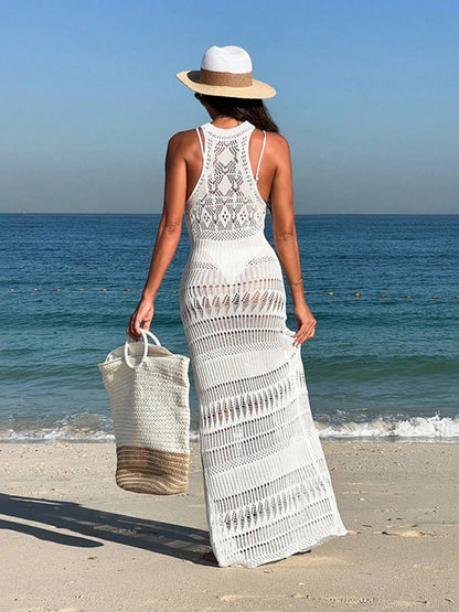 Hazel Blues® |  Crochet Sleeveless Split Cover-Up Maxi Dress