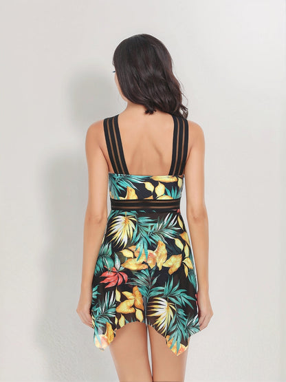 Hazel Blues® |  Cutout Printed Two-Piece Swim Set