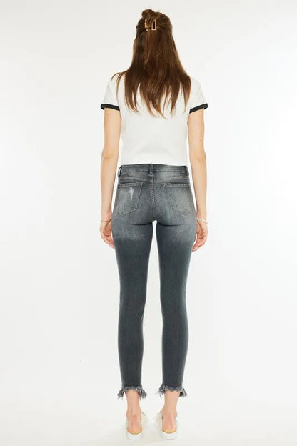 Hazel Blues® |  Kancan High Rise Distressed Ankle Skinny Jeans