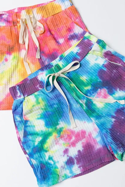Hazel Blues® |  BiBi Tie Dye French Terry Casual Shorts