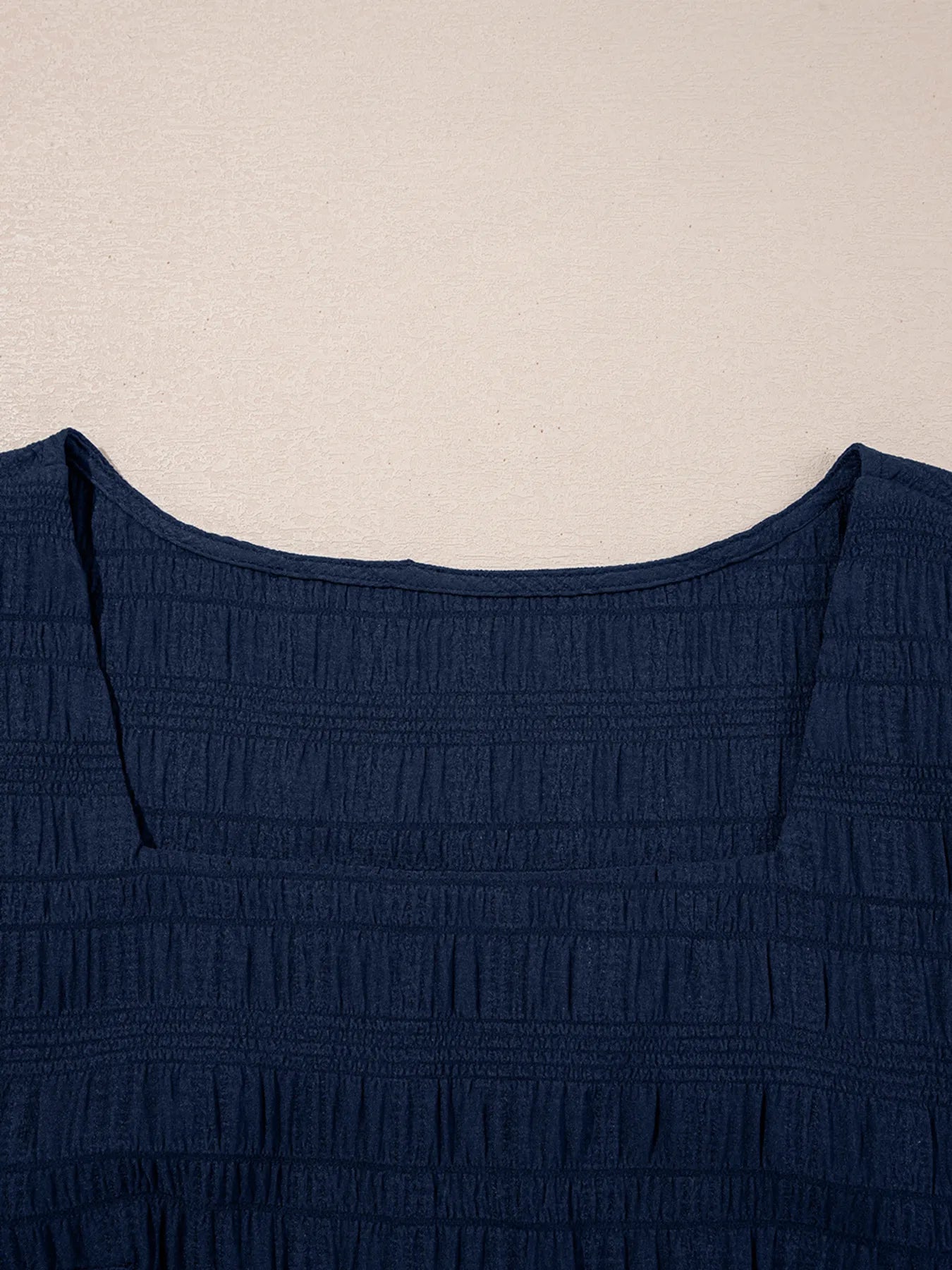 Hazel Blues® |  Textured Square Neck Top and Shirred High Waist Shorts Set