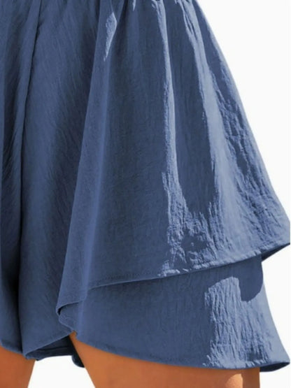 Hazel Blues® |  High-Waisted Elastic Waistband Layered Shorts