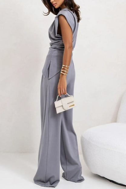Hazel Blues® |  Round Neck Top and Pants Set