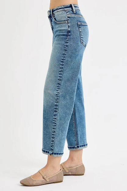 Hazel Blues® | RISEN High Rise Crop Boyfriend Jeans