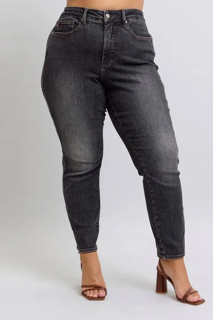 Hazel Blues® | Judy Blue Mid Rise Tummy Control Slim Jeans