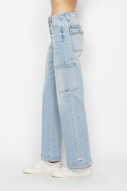 Hazel Blues® |  Judy Blue High Waist Straight Cargo Jeans