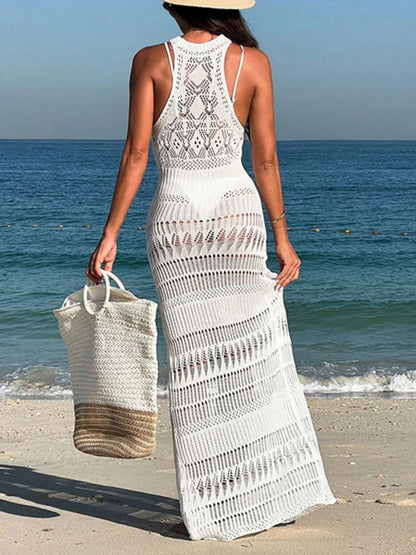 Hazel Blues® |  Crochet Sleeveless Split Cover-Up Maxi Dress
