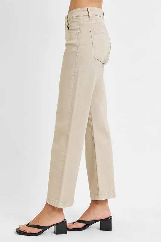 Hazel Blues® | RISEN Tummy Control Mid Rise Ankle Straight Jeans