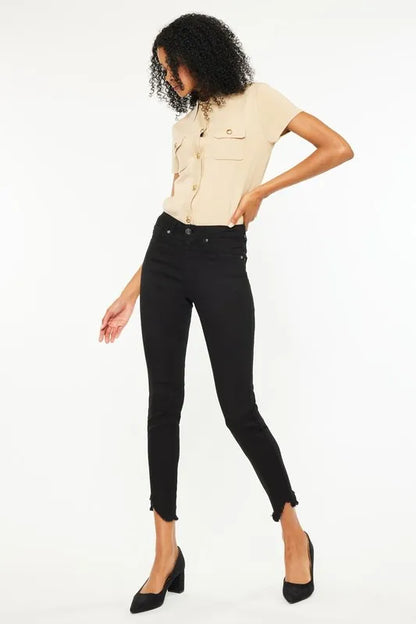 Hazel Blues® |  Kancan High Rise Frayed Hem Skinny Jeans