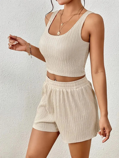 Hazel Blues® |  Scoop Neck Top and Shorts Set