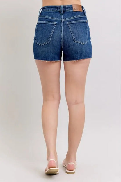 Hazel Blues® |  Judy Blue High Waist Criss-Cross Waistband Denim Shorts