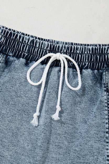 Hazel Blues® |  Drawstring High Waist Pocketed Denim Shorts