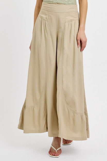 Hazel Blues® |  RISEN Shirring Detail Wide Leg Pants