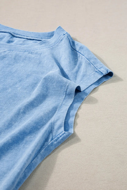 Hazel Blues® |  Round Neck Short Sleeve Top and Shorts Set