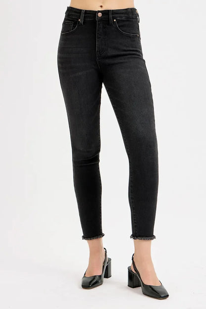 Hazel Blues® | RISEN Tummy Control High Rise Adjustable Waist Skinny Jeans
