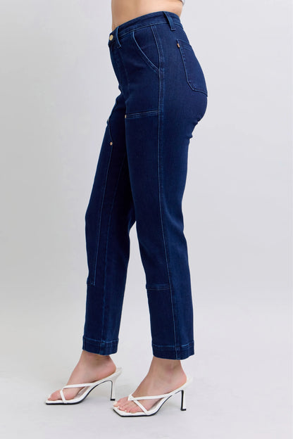 Hazel Blues® | Judy Blue Hw Work Wear Knee Patch Straight Jeans
