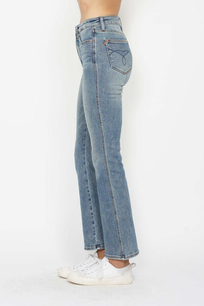Hazel Blues® | Judy Blue Tummy Control Back Embroidered Pocketed Bootcut Jeans