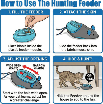 Doc & Phoebe's Indoor Hunting Cat Feeder - 3 Mouse Feeders