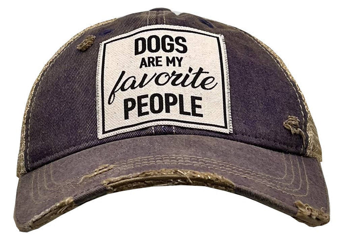 Vintage Life - Dogs Are My Favorite People Distressed Trucker Hat - Dog.Dog.Cat.