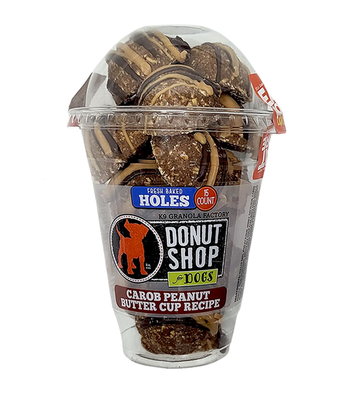 Donut Holes, Carob Peanut Butter Cup Recipe Dog Treats, 15ct - Dog.Dog.Cat.