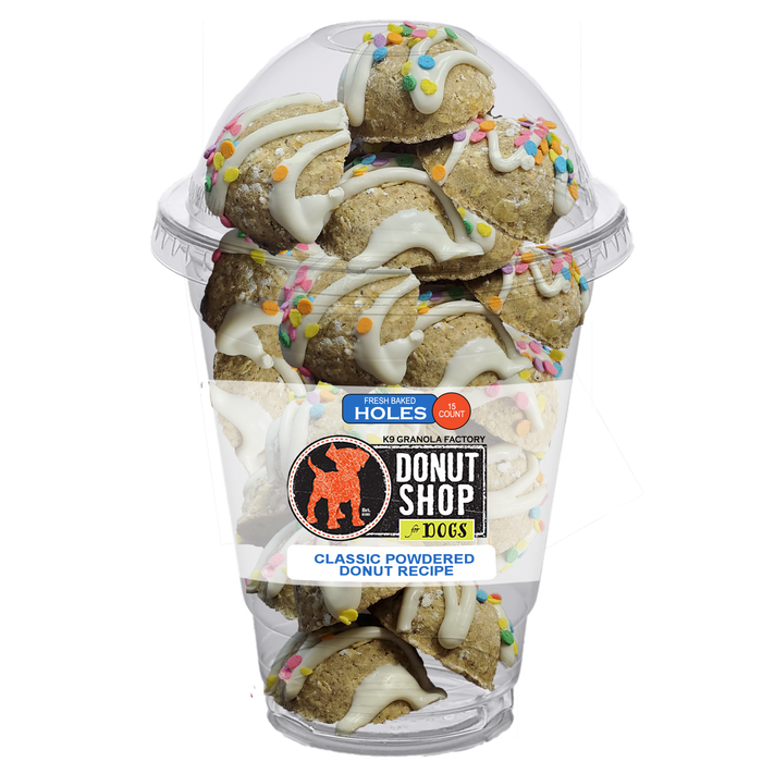 K9 Granola Factory - Donut Holes, Powdered Recipe Dog Treats, 15 ct - Case of 6 - Dog.Dog.Cat.