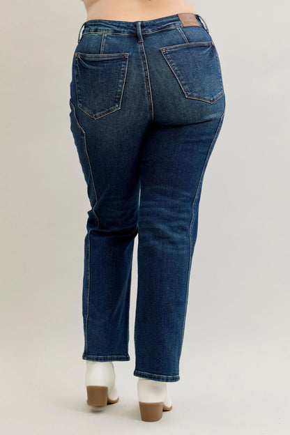 Hazel Blues® | Judy Blue Seam Detail Straight Leg Jeans
