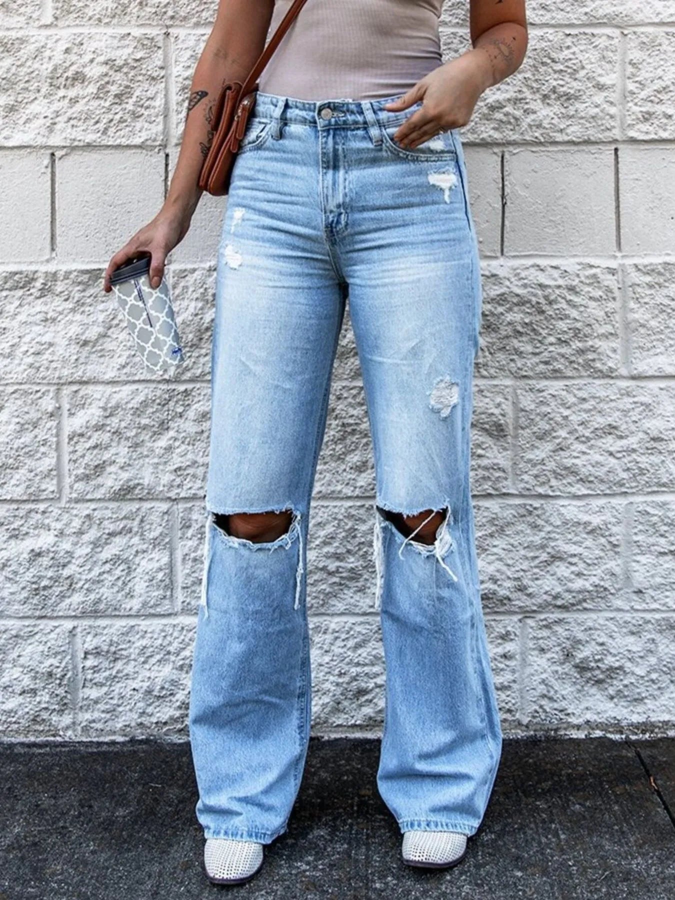 Hazel Blues® |  High Waist Distressed Jeans