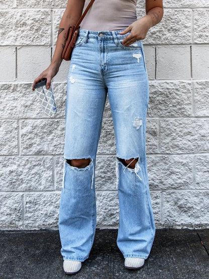Hazel Blues® |  High Waist Distressed Jeans