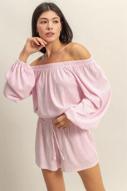 Hazel Blues® |  HYFVE Off Shoulder Top and Shorts Set