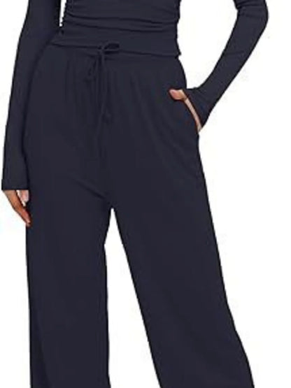 Hazel Blues® |  Round Neck Long Sleeve Top and Pants Set