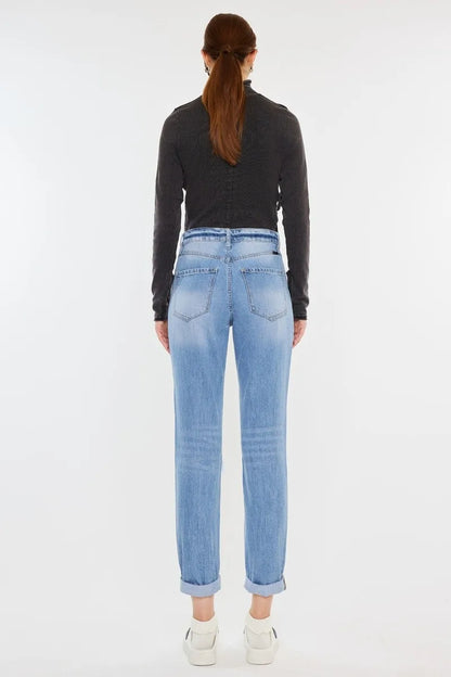 Hazel Blues® |  Kancan High Rise Distressed Mom Jeans