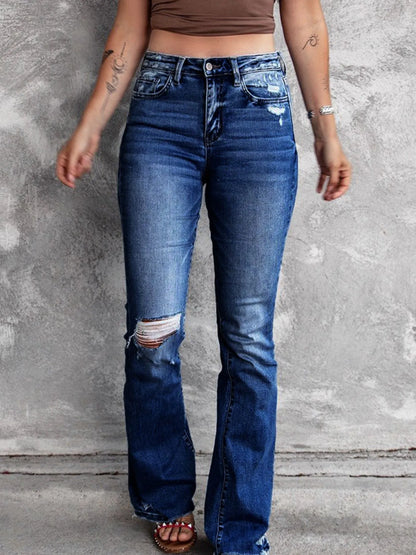 Hazel Blues® |  Distressed Flare Jeans