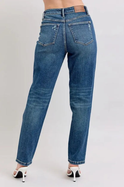 Hazel Blues® | Judy Blue High Waisted Rigid Magic Non-destroy Straight Leg Jeans