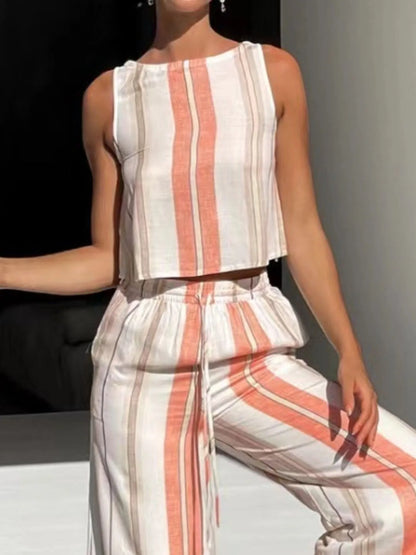 Hazel Blues® |  Printed Tank and Wide Leg Pants Set