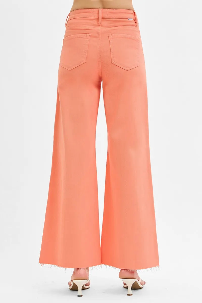Hazel Blues® | RISEN Tummy Control High Rise Wide Leg Palazzo Jeans