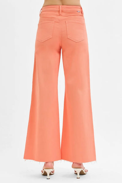 Hazel Blues® | RISEN Tummy Control High Rise Wide Leg Palazzo Jeans