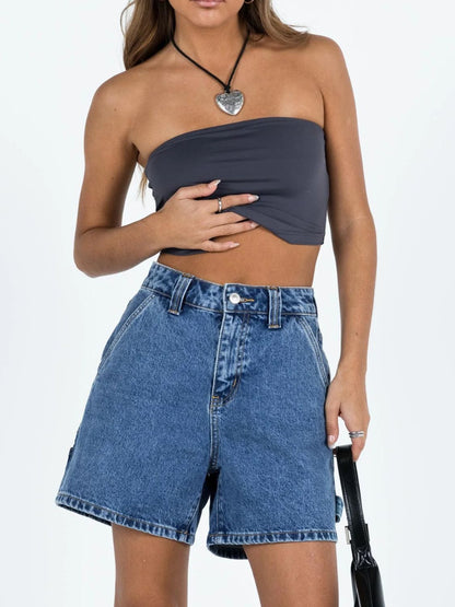 Hazel Blues® |  Washed High Rise Denim Shorts