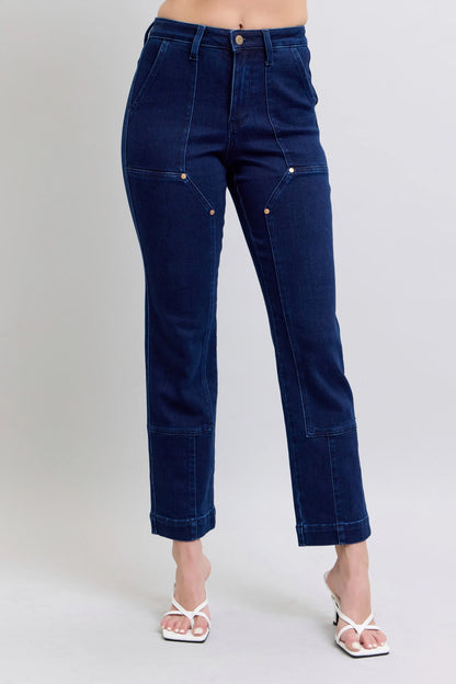 Hazel Blues® | Judy Blue Hw Work Wear Knee Patch Straight Jeans