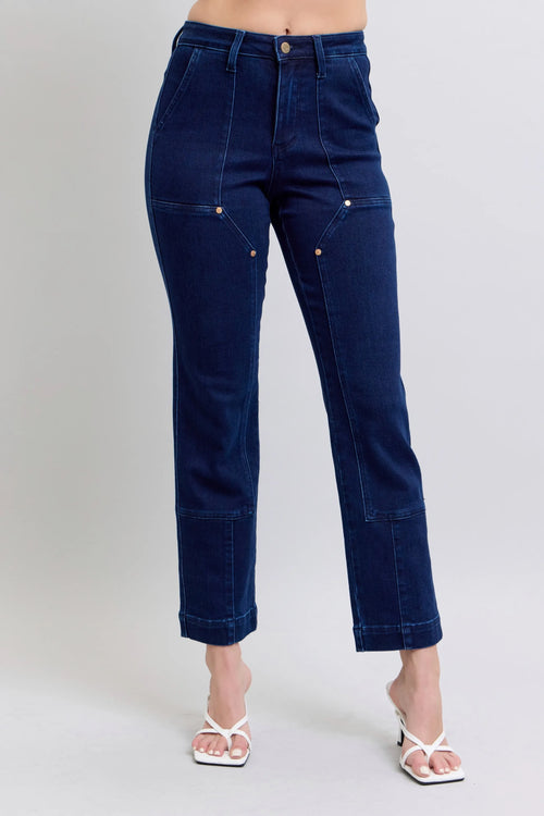 Hazel Blues® | Judy Blue Hw Work Wear Knee Patch Straight Jeans