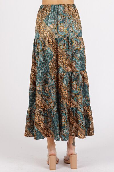 Hazel Blues® |  Mittoshop Paisley Patchwork Print Satin Maxi Skirt