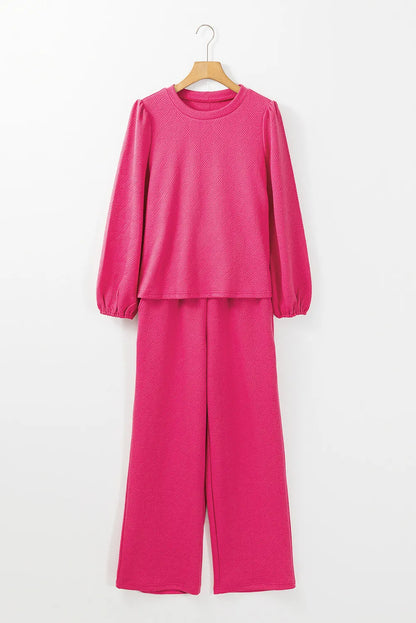 Hazel Blues® |  Round Neck Long Sleeve Top and Pants Set
