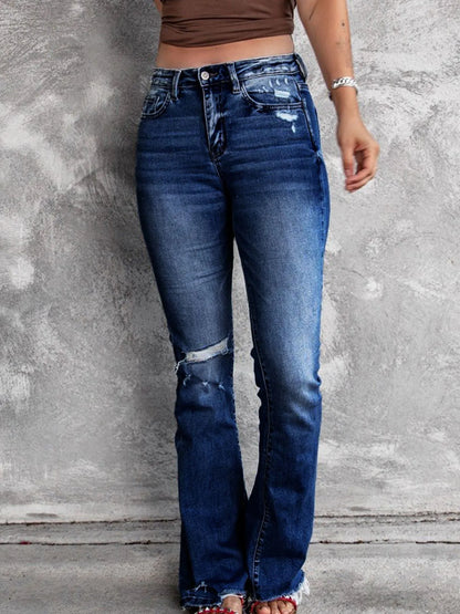 Hazel Blues® |  Distressed Flare Jeans