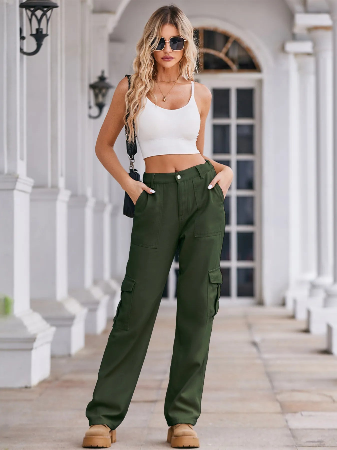 Hazel Blues® |  High-Waisted Cargo Jeans