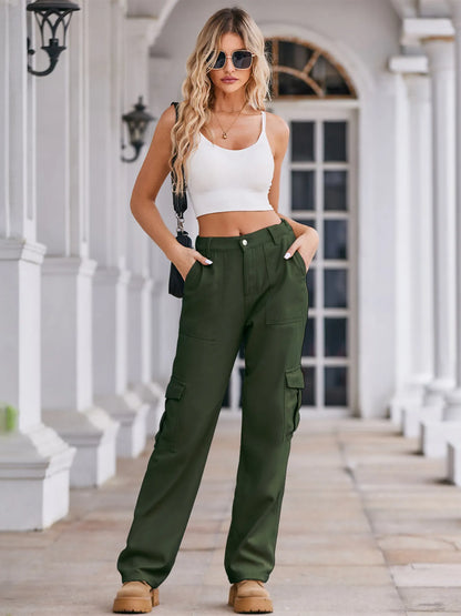 Hazel Blues® |  High-Waisted Cargo Jeans