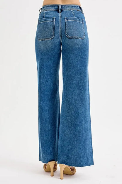 Hazel Blues® |  RISEN High-Waisted Wide Leg Jeans
