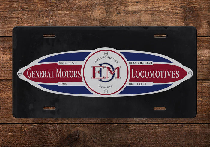 EMD Builder's Plate License Plate