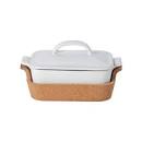 ENSEMBLE SMALL RECTANGULAR COVERED CASSEROLE WITH CORK CRADLE